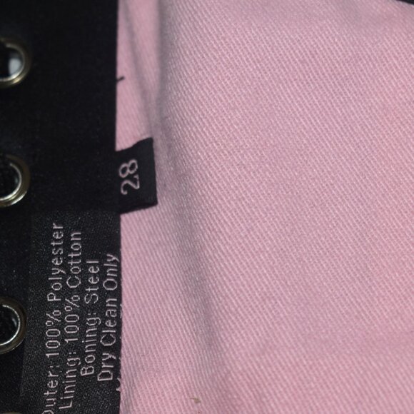 What Katie Did Black Satin Waist Cincher Corset Steel Boned 28 L - Picture 4 of 9